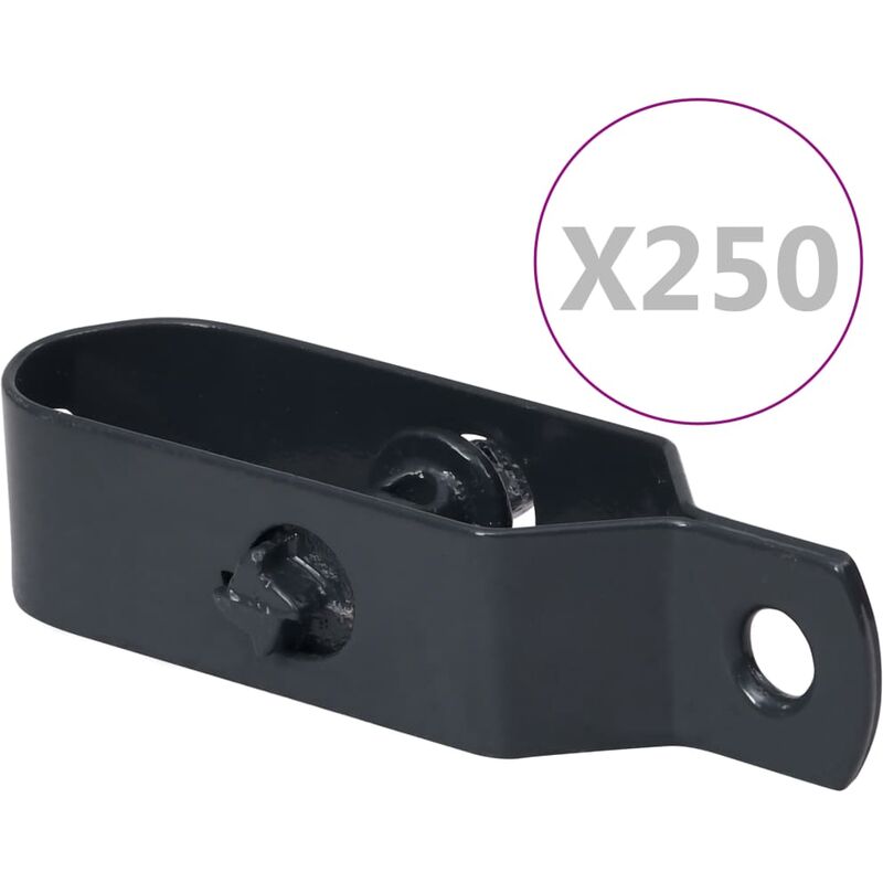 

Tensores de alambre de valla 250 uds acero gris antracita 90mm - Gris