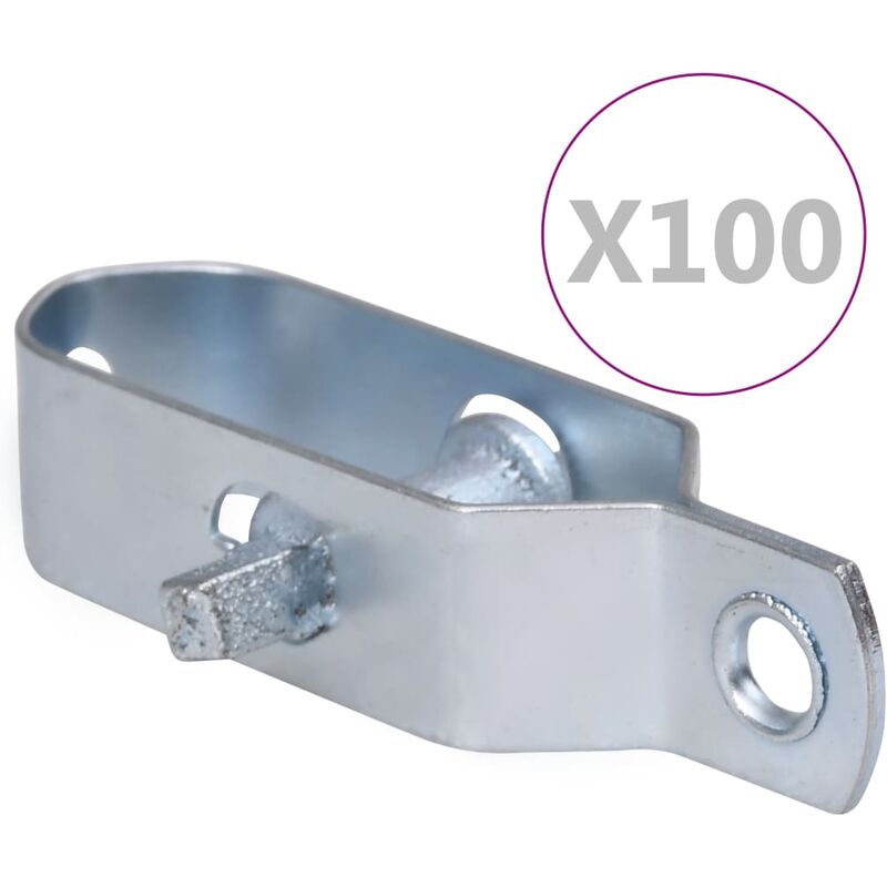 

Tensores de alambre para valla 100 uds acero plateado 100 mm - Plateado - Vidaxl