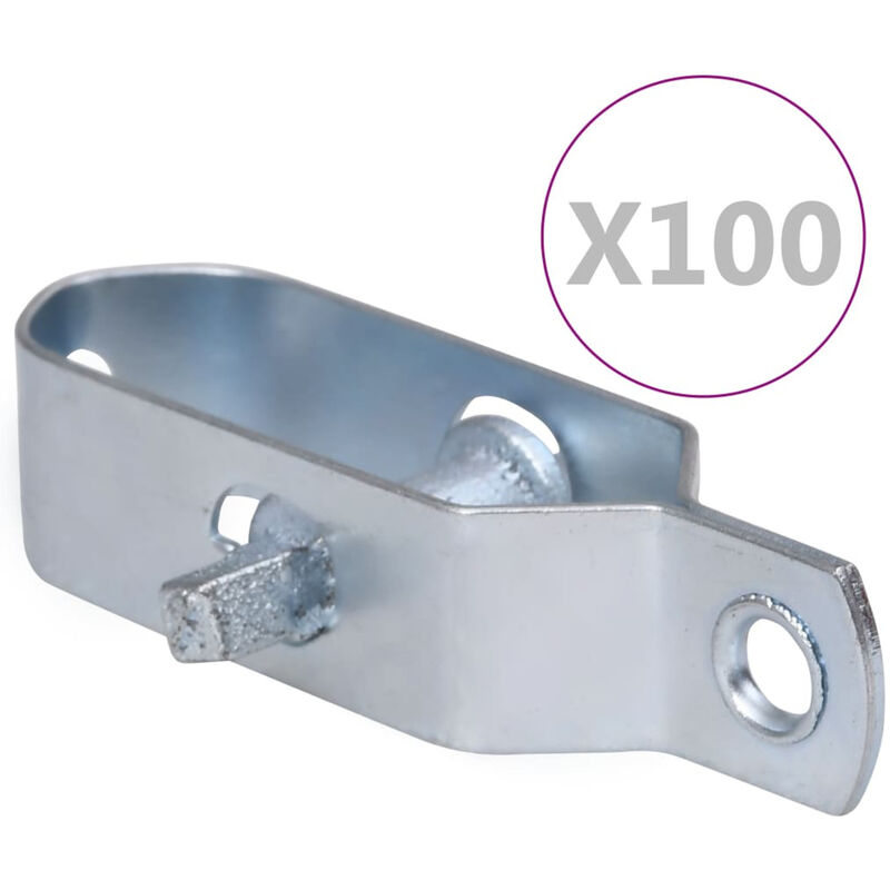 

Tensores de alambre para valla 100 uds acero plateado 100 mm