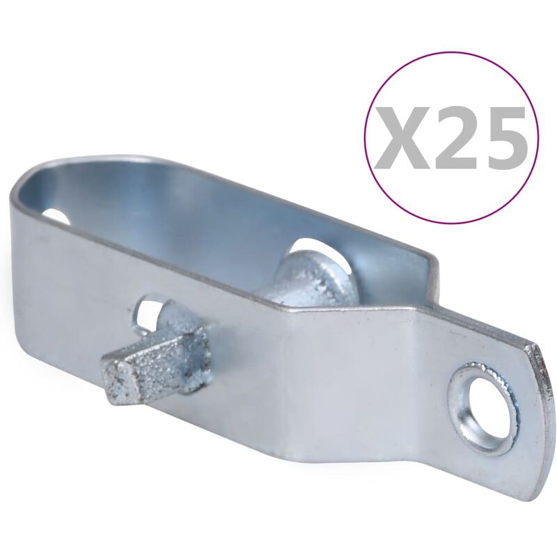 

Tensores de alambre para valla 25 uds acero plateado 90 mm - Plateado