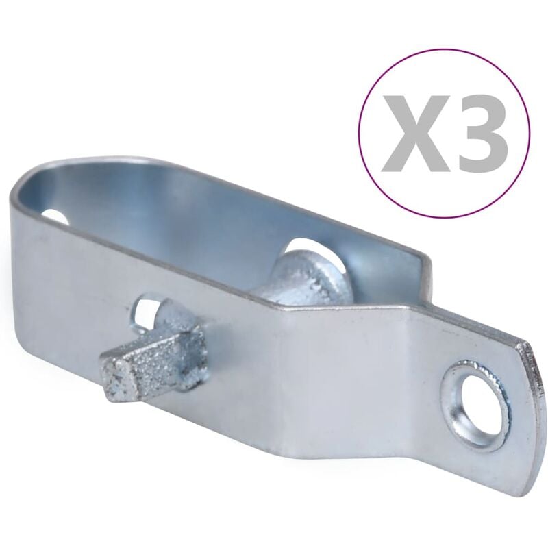 

Tensores de alambre para valla 3 uds acero plateado 90 mm