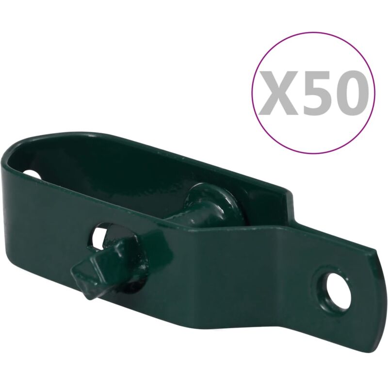 

vidaXL Tensores de alambre para valla 50 uds acero verde 100 mm - Verde