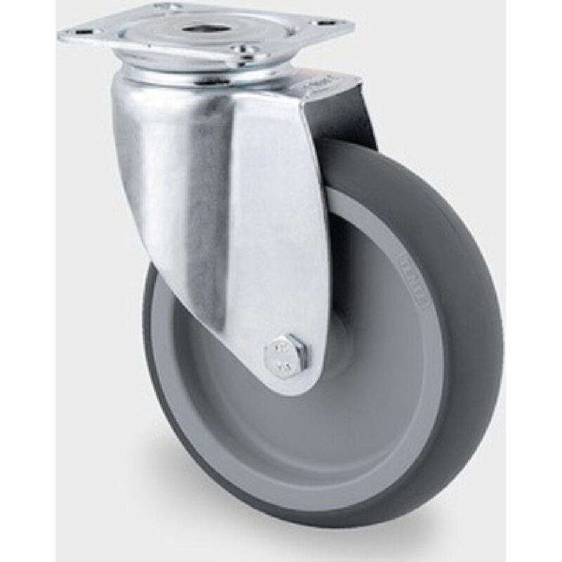 2470-PJO-075-P40-60X60 roulette pivotante en caoutchouc 75 mm max. 60 kg - 00003357BC - Tente