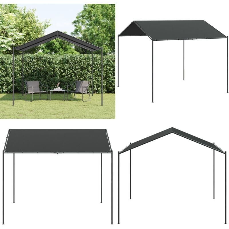Vidaxl - Tente à auvent anthracite 3x3 m acier et tissu - Tente D'extérieur - Gazebo - Abri Solaire - Parasol - Jardin - Home & Living