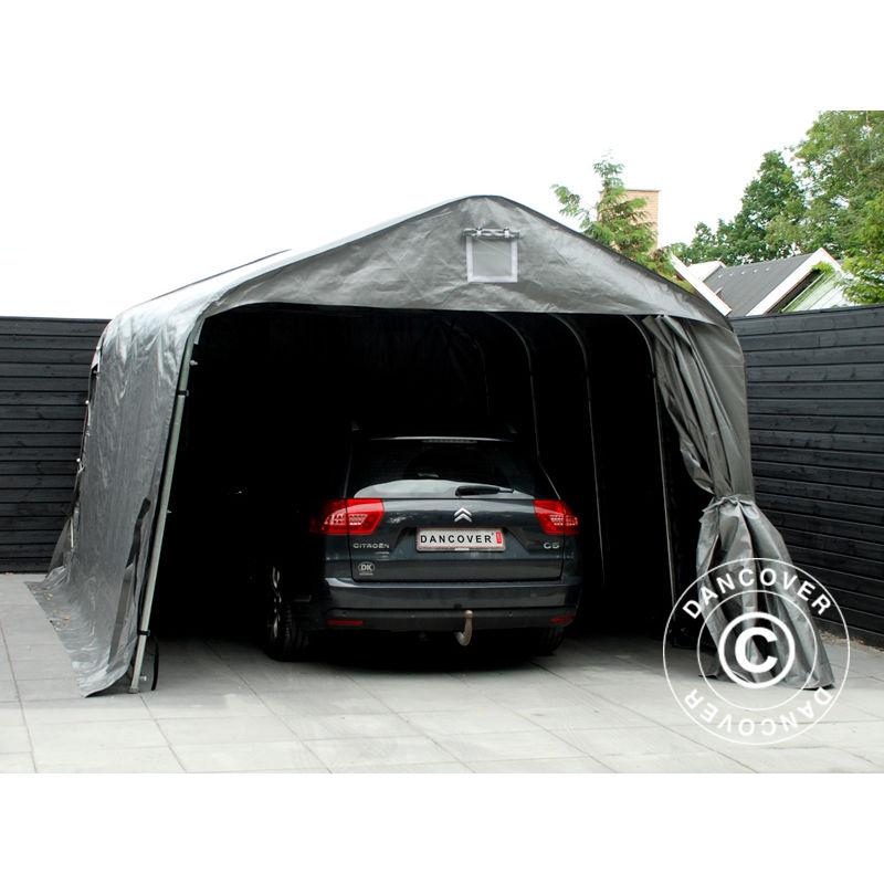 Dancover - Tente Abri Voiture Garage pro 3,6x6x2,68m pe, Gris - Gris