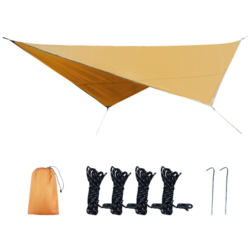Tente anti-mouches, bâche, voile, auvent, imperméable, anti-pluie, pare-soleil, UV, abri de camping avec piquets, corde, sac de rangement pour