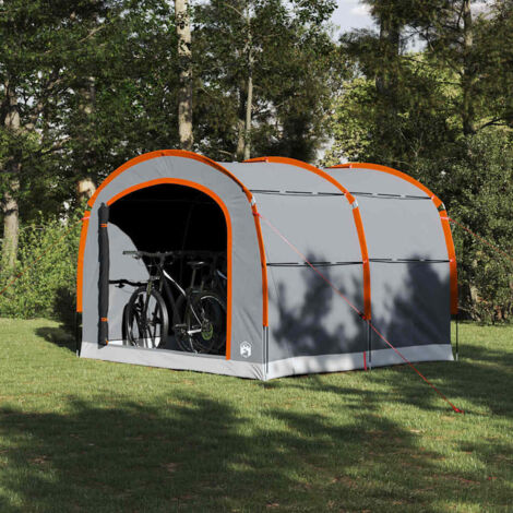 Tente avec toit-Abri garage Gris et orange 268 x 240 x 191 cm Polyester
