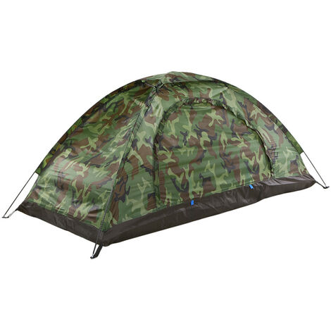 Tente de camping pour 1 personne Tente de plage de voyage de camouflage portable en plein air à une seule couche