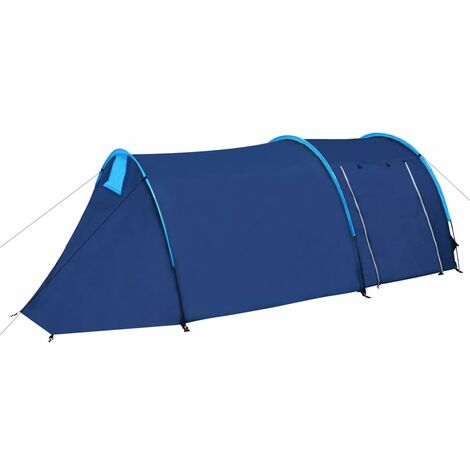 Tente de camping pour 4 personnes Bleu marine/bleu clair