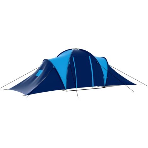 Tente de camping  Tente de réception Tente de plage 9 personnes Bleu foncé et Bleu 99384