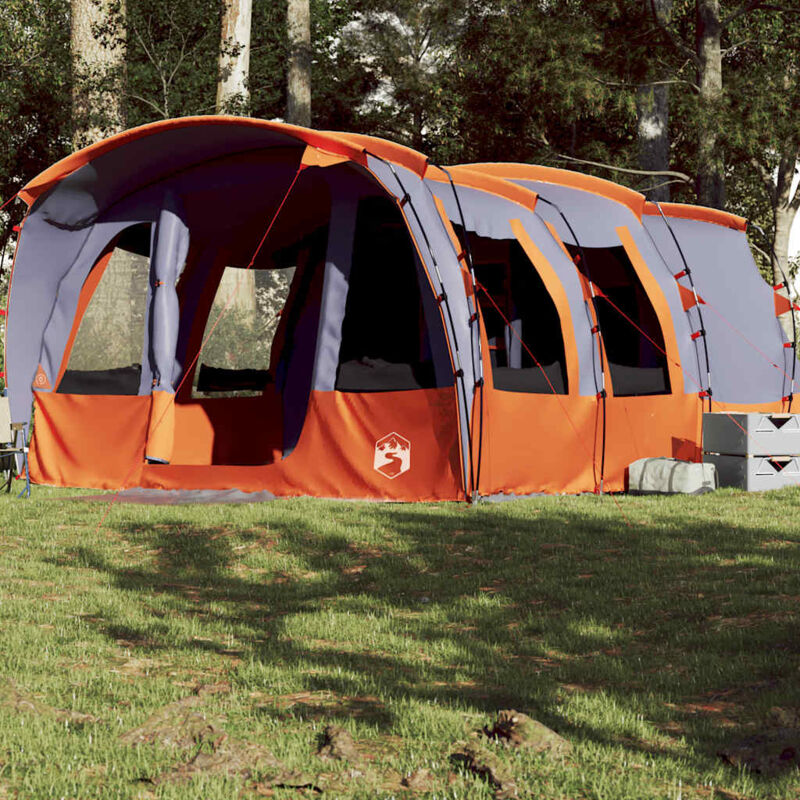 vidaXL Tente familiale tunnel 8 personnes gris imperméable