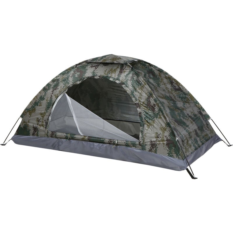 Tente De Camping Ultra-Legere, Tente Portable Monocouche, Anti-Ultraviolets, Camouflage 200 * 150 * 110Cm (Pour Deux Personnes)
