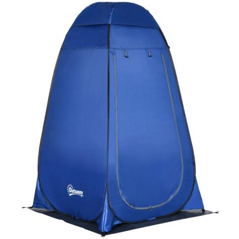 Tente de douche portable, tente de toilette, cabine de change de camping, avec sac de rangement  toilettes extérieures mobiles, cabine de change, tente de rangement  bleu foncé  126 x 124 x 189 cm