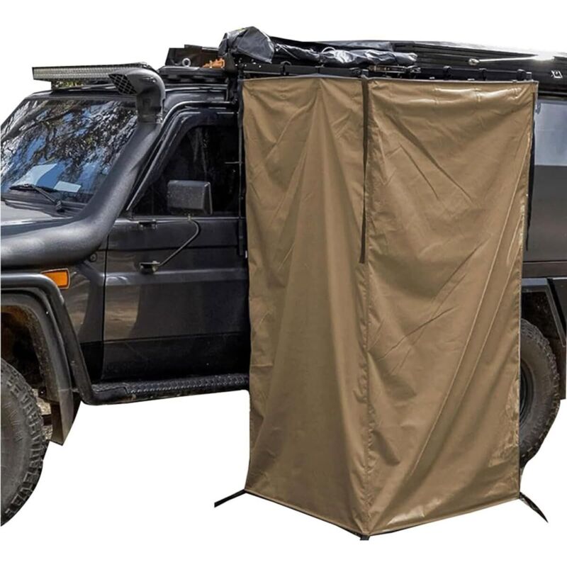 Tente de douche pour camping-car - Convient aux SUV, camions et fourgonnettes - Monobloc, kaki, sans armature