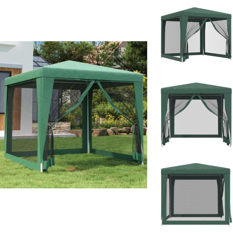 Vidaxl - Tente de fête avec 4 parois latérales en maille Vert 2.5x2.5 m - Tente De Réception - Tentes De Réception - Belvédère - Pavillon