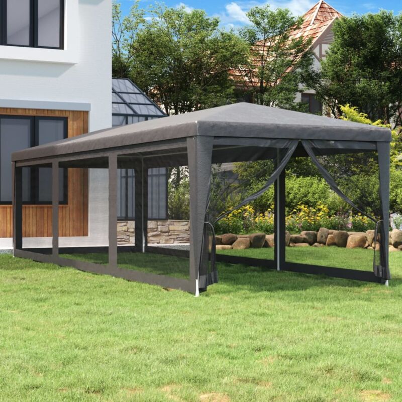 Tente de fête avec 8 parois latérales en maille Anthracite 3x9m CFW73254