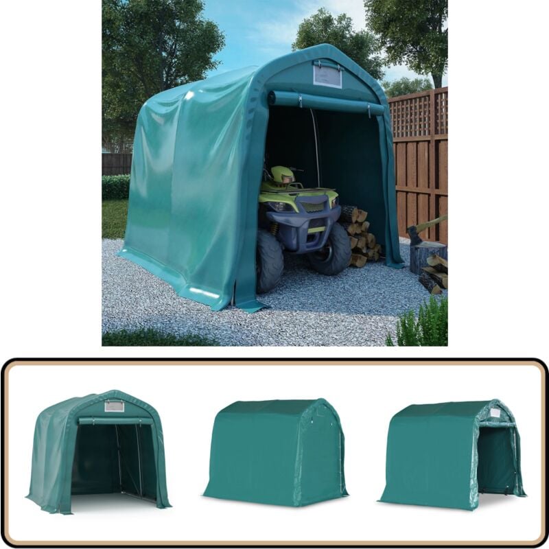 Vidaxl - Tente de garage pvc 2,4x2,4 m Vert - Tents De Garage - Abri Voiture - Stockage Exterieur - Protection Contre Les Intempéries - Abri Pvc