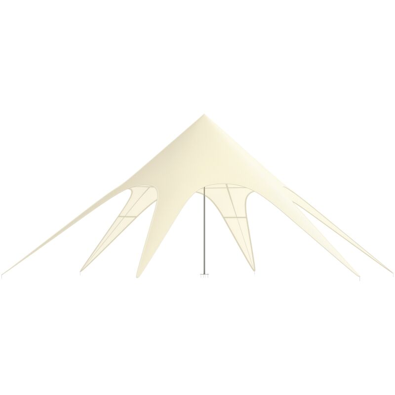 Outsunny - Tente de jardin xxl - tente étoile barnum dim. 10 x 10 x 4 m polyester haute densité beige