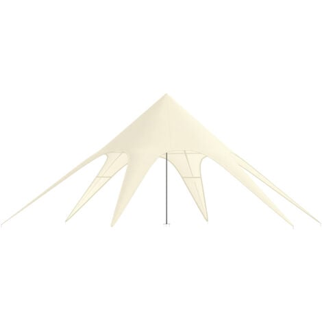 Tente de jardin XXL - tente étoile barnum dim. 10 x 10 x 4 m polyester haute densité beige
