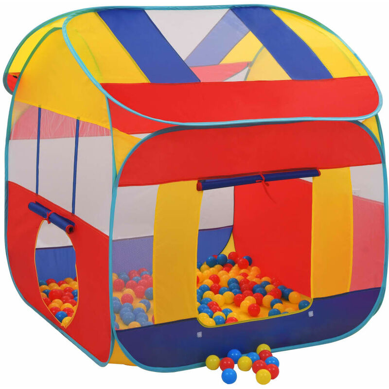 Tente de jeu avec 550 balles | Tente à Balles Tunnel Activite 123x120x126 cm 15709