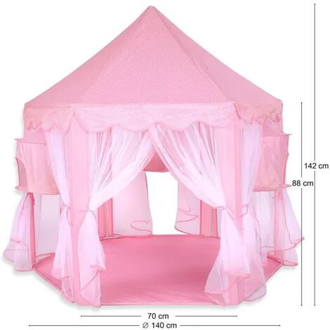 Tente de jeu portable pliable pour enfants Princess Pop Up Castle Toy Tent pour filles (rose)