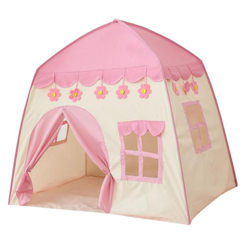 Tente de jeu pour enfants pour filles Tente de jeu princesse Chambre d'enfant Sécurité intérieure extérieure Non toxique avec boules de coton