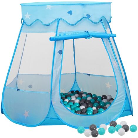Tente de jeu pour enfants | Tente à Balles Tunnel Activite avec 250 balles Bleu 102x102x82 cm 68677