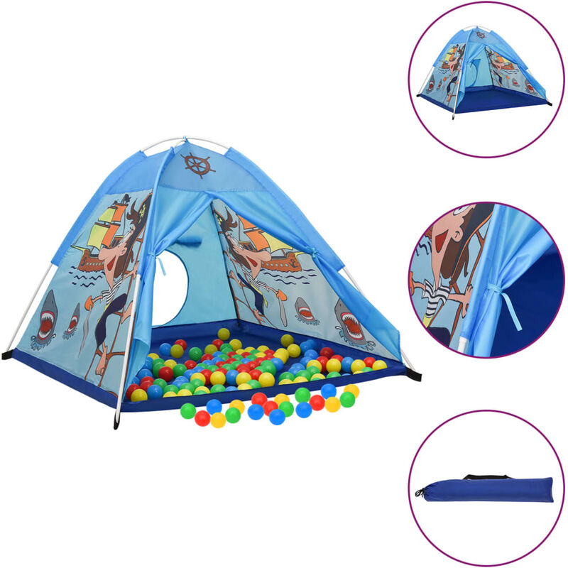 Tente de jeu pour enfants | Tente à Balles Tunnel Activite Bleu 120x120x90 cm 16529