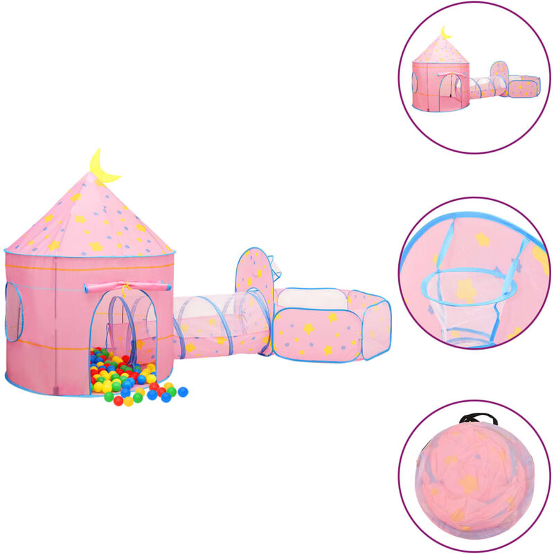 Tente de jeu pour enfants | Tente à Balles Tunnel Activite Rose 301x120x128 cm 16030