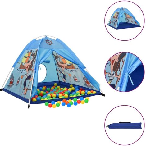 Tente de jeu pour enfants，Tente de fête，Tente de réception avec 250 balles Bleu 120x120x90 cm XZZ32570