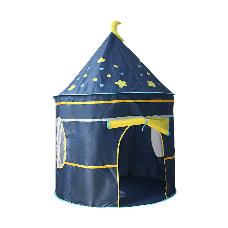 Tente de jeu tipi pour enfants avec tapis de sol, installation facile, style yourte, motif d'étoiles de lune, tente de jeu de château pour enfants,