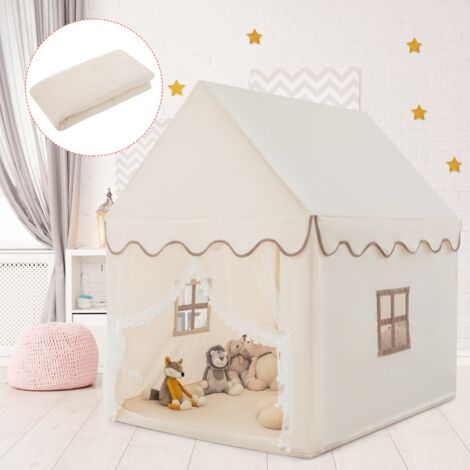 Tente de Jeux pour Enfants Cabane de Style Princesse en Coton Cadeau pour Garçons et Filles Café CW8466 DESIGN IN