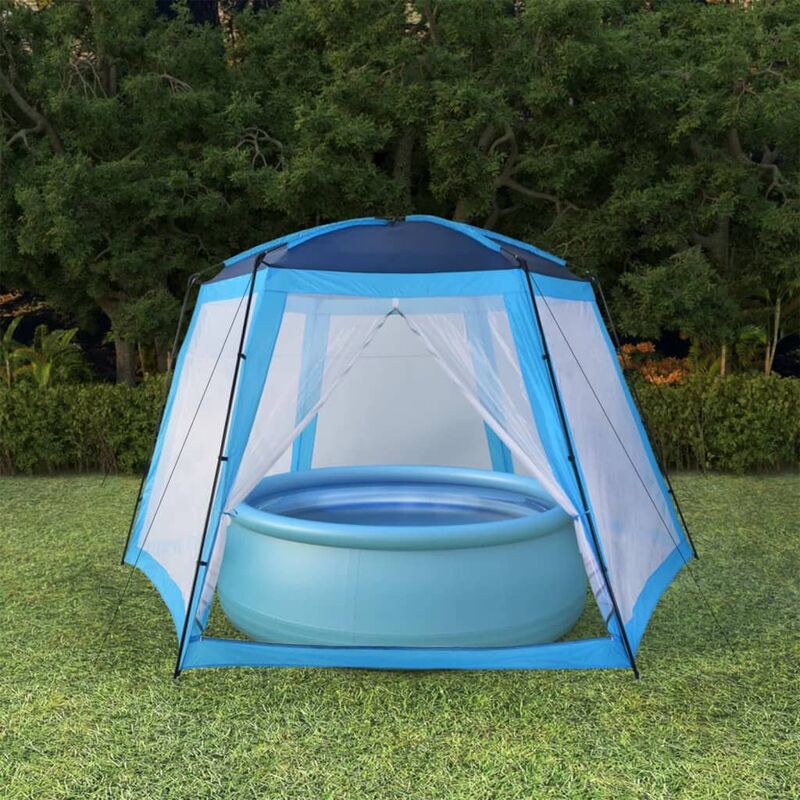 Hyy Ar - Tente de piscine Bleu 500x433x250 cm