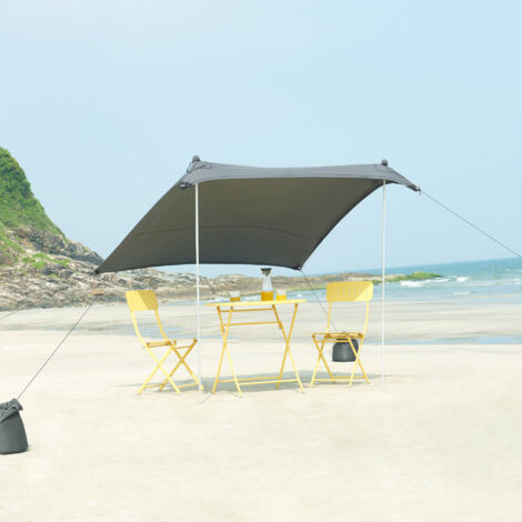 Tente de plage Bernheze 270 x 270 x 210 cm gris pro.tec