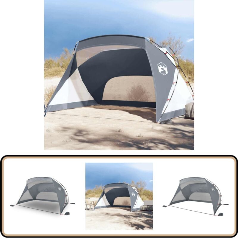 Tente de plage gris 274x178x170/148 cm 185T polyester - Tente De Plage - Tente Parasol - Abri Plage - Protection Solaire - Ombre Plage