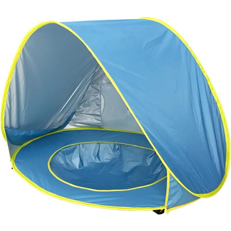 Tente de plage pour bébé avec piscine, auvent portable escamotable pour bébé, protection UV UPF 50+, abri solaire, tente extérieure d'été pour bébés