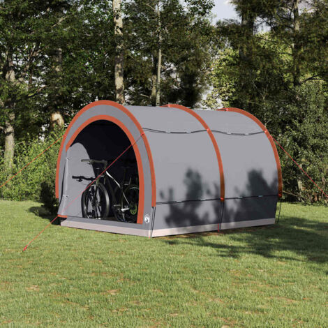 Tente de rangement-Tente de stockage pour vélos Gris et orange 256 x 222 x 182 cm