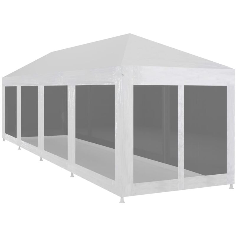 Doc&et² - Tente de réception avec 10 parois en maille 12 x 3 m - Blanc
