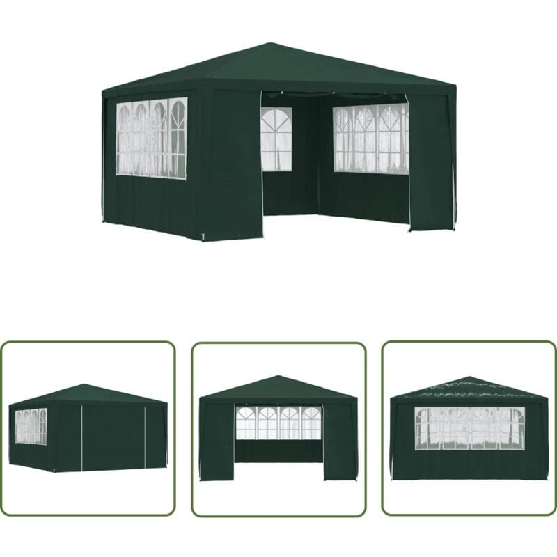 Doc&et² - The Living Store Tente de réception et parois latérales 4x4 m Vert 90 g/m² - Tente De Réception - Abri Jardin - Gazebo - Auvent - Parasol