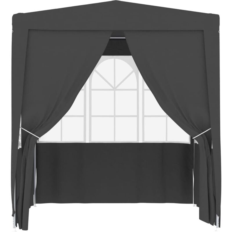 Tente de réception, Pavillon, Pergola, Tente de jardin, avec parois 2,5x2,5 m Anthracite 90 g/m² OIB8993E