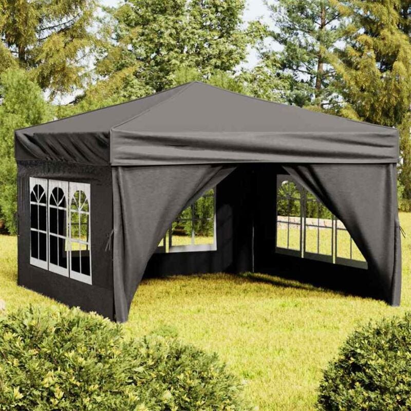 Vidaxl - Tente de réception pliable avec parois Anthracite 3x3 m