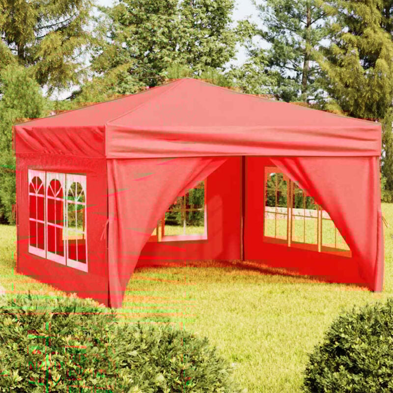 Vidaxl - Tente de réception pliable avec parois Rouge 3x3 m