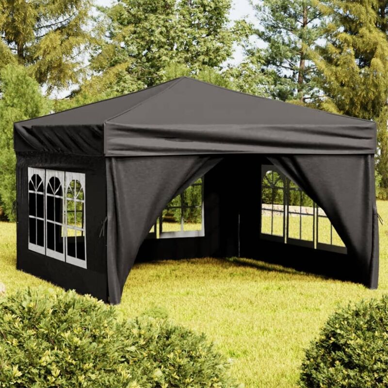 Vidaxl - Tente de réception pliable avec parois Noir 3x3 m