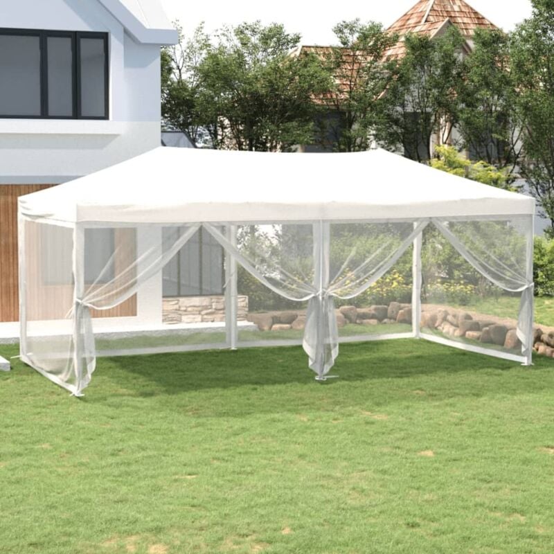 Vidaxl - Tente de réception pliable avec parois Blanc 3x6 m