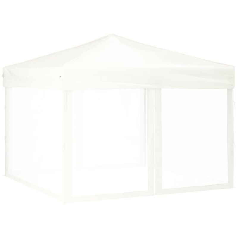 Vidaxl - Tente de réception pliable avec parois Blanc 3x3 m Blanc