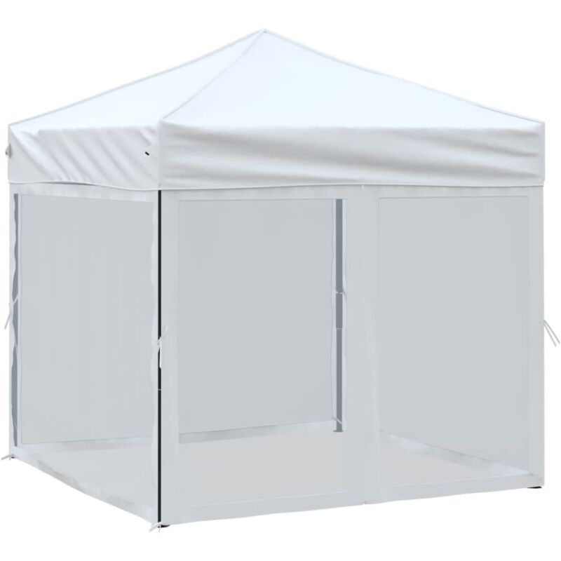 Vidaxl - Tente de réception pliable avec parois Blanc 2x2 m