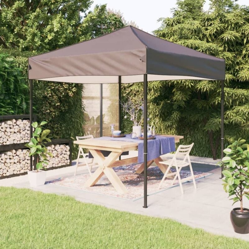 Vidaxl - Tente de réception pliable Taupe 3x3 m