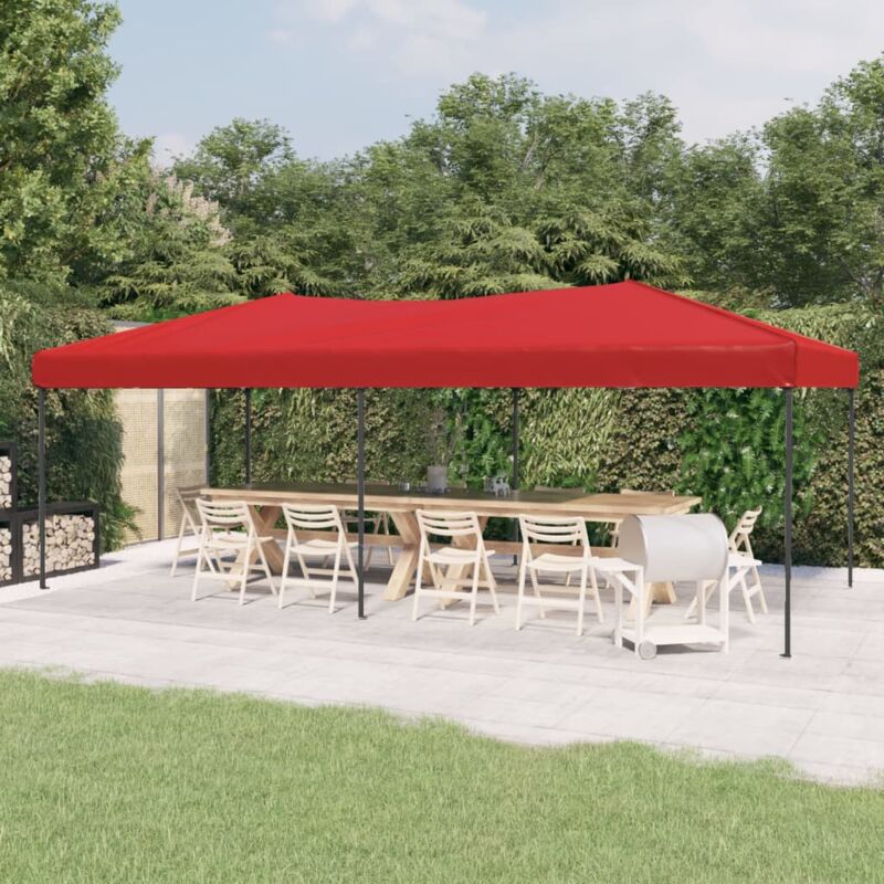 Tente de réception pliable Tonnelle de Jardin - Rapide à Installer Rouge 3x6 m BV741451