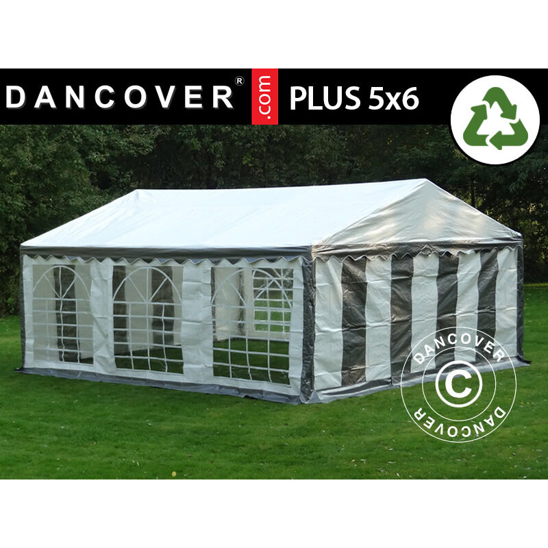 Dancover - Tente de réception plus 5x6m pe, Gris/Blanc