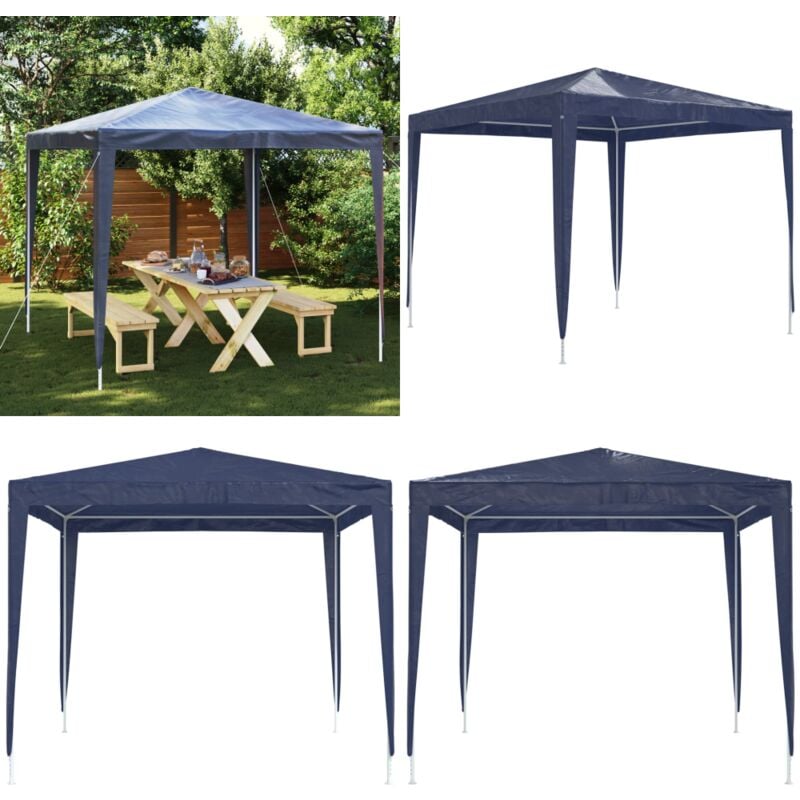 Tente de réception 2,5x2,5 m bleu - Tente De Réception - Auvent - Abri Jardin - Parasol - Fête Extérieure - Home & Living